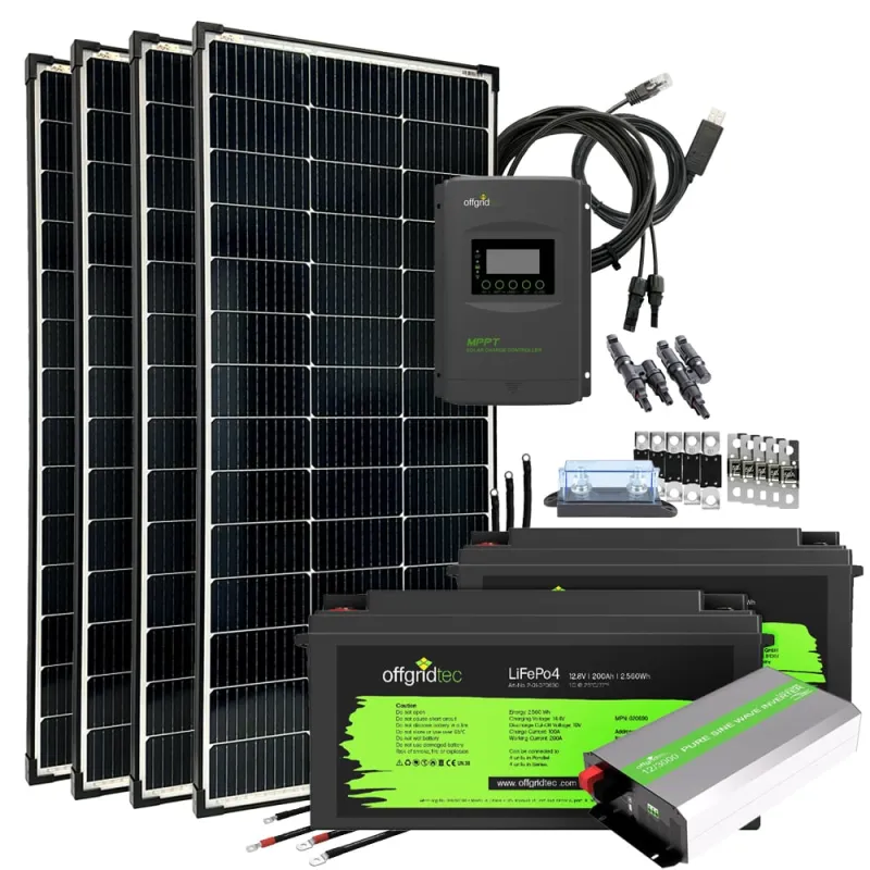 Autark Pro XL 600W Solaranlage - 3000W AC Leistung 2x 200Ah LiFePO4 Akku