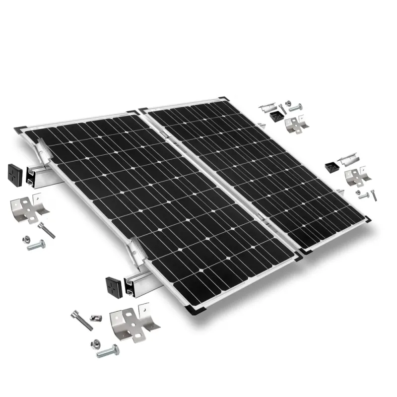 Befestigungskit mit Trapezklemmen für Blechdach 2 Solarpanel Rahmenhöhe 40mm