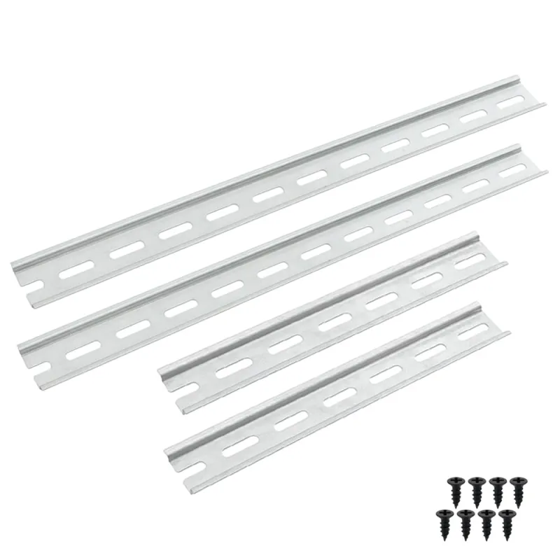 4-tlg. Alu DIN-Schienen-Set – 2x20 + 2x30 cm, 35 mm breit, 7,5 mm hoch, 1,2 mm stark, Schaltschrank