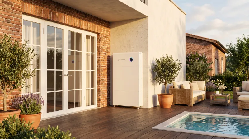 Sigenergy Wechselrichter Sigen Energy NEO Controller 5.0kW dreiphasig Frontansicht mit Display und Anschlüssen.