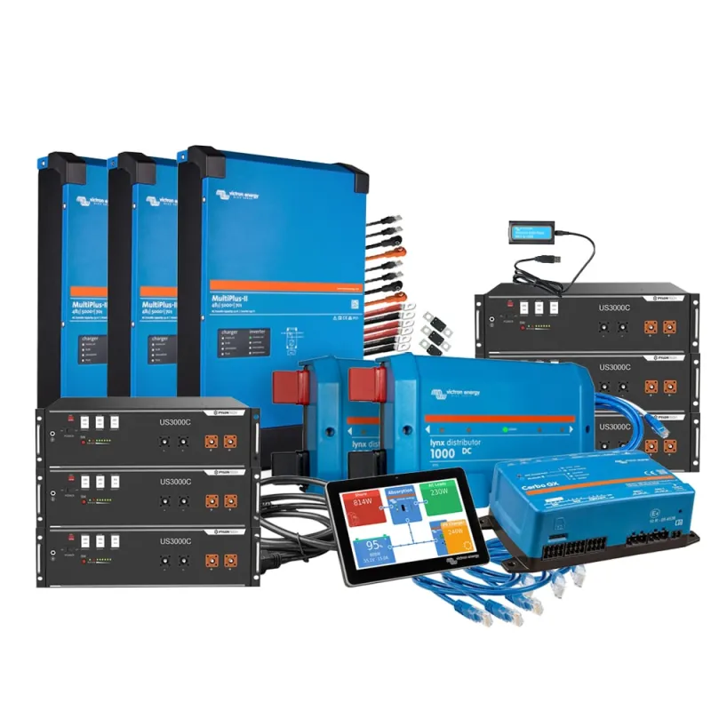 3-phasiges Batteriespeicher Backup-Kit mit 21 kWh Speicherkapazität für Notstromversorgung.