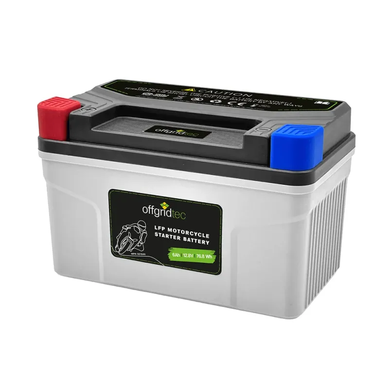 Motorradbatterie LiFePO4 12,8V 6Ah Starterbatterie YTX7A-BS, UTZ10S(MF), YTZ10S, UTX9-BS(MF)