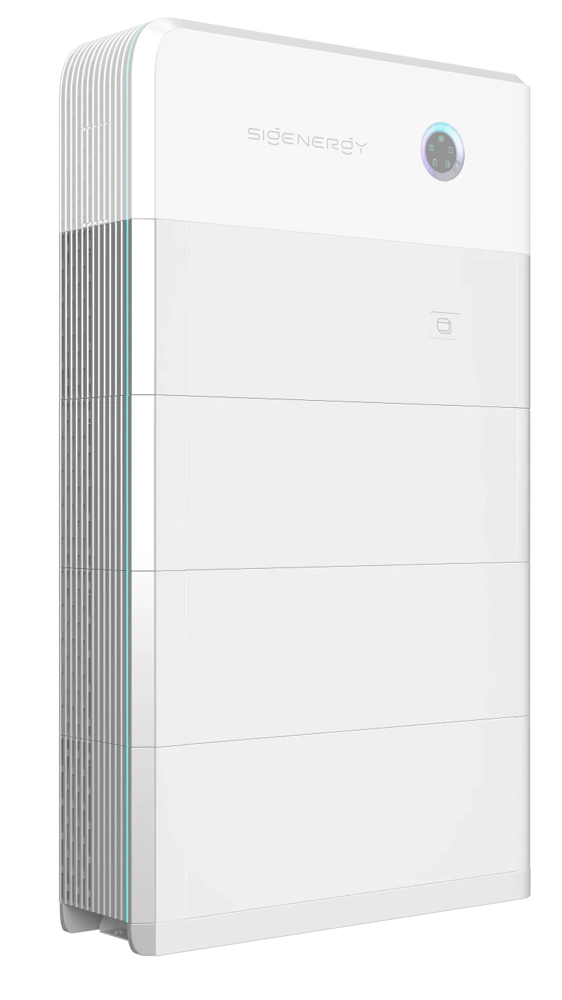 Seitliche Ansicht des kompakten Sigenergy Batteriespeichers SigenStor für Photovoltaik-Anlagen