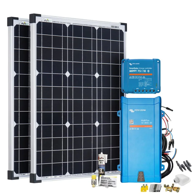 Mobil VeCore S 100W Wohnmobil Solaranlage inkl. MultiPlus12/800/35 Wechselrichter und Laderegler - weiß