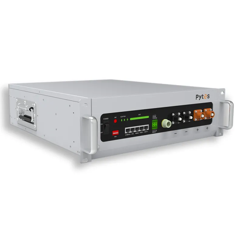 Rückansicht des Pytes Batteriespeicher Lithium V5°a mit Kommunikationsports.