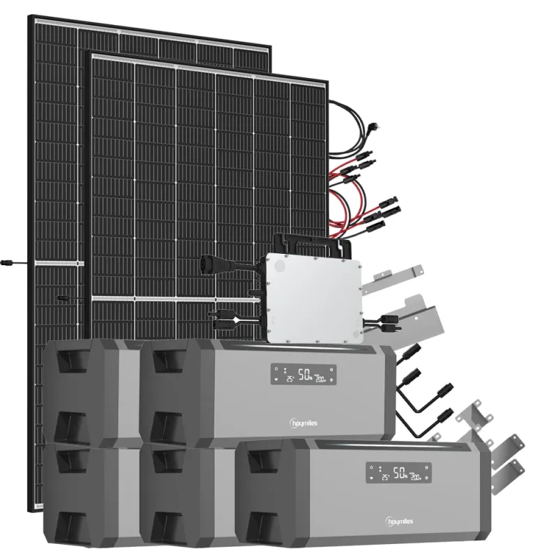 9,60 kWh 940W HiBattery HB-1920 Speichersystem Doppelglas Solarmodule inkl. Hoymiles HMS-800-2WB Wechselrichter 1-phasig