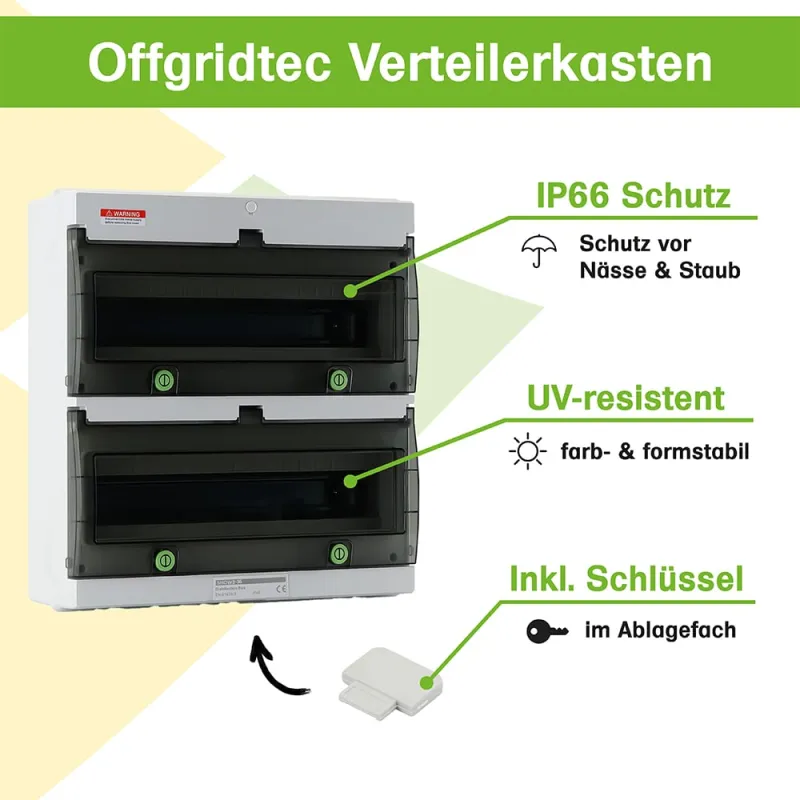Verteilerkasten mit 36 TE und DIN-Schiene IP66 UV-beständig wasser- und staubgeschützt – Bild 2