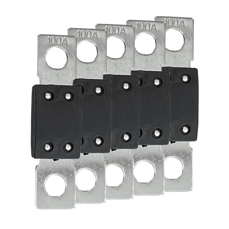 5er-Set MEGA-Sicherung 100A 70V für 48V-Photovoltaik-Systeme, Hauptansicht.