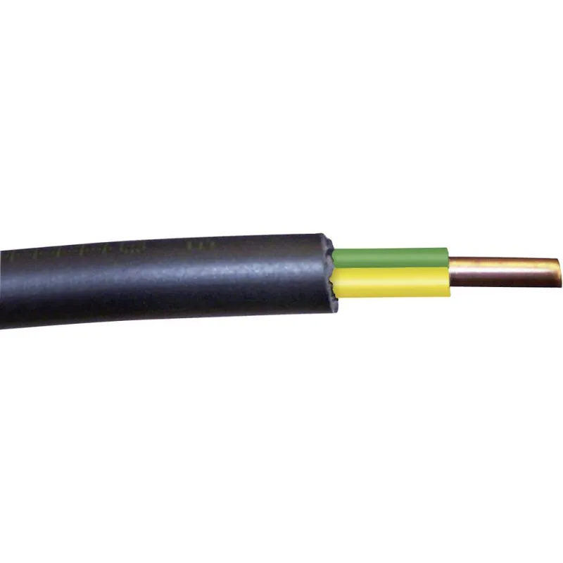 Erdungskabel NYY-J mit 6 mm² Querschnitt, aufgerollt in 50-Meter-Länge für PV-Anlagen.