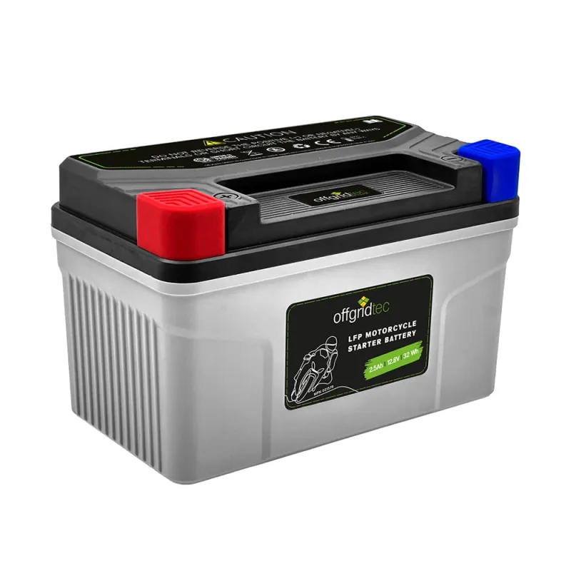 Motorradbatterie LiFePO4 12,8V 2,5Ah Starterbatterie YTX7A-BS