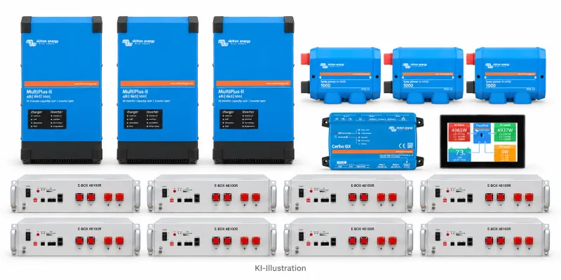 Set 3 × MultiPlus-II 48/6K5 230 V · PYTES R-TE · 40,96 kWh (8 Module) – Bild 2