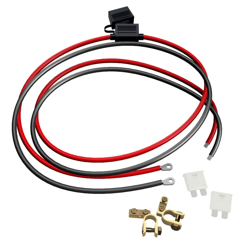 1,5m 6mm² Batteriekabel M8 mit Flachsicherungshalter, 25A Sicherung und Polklemmen