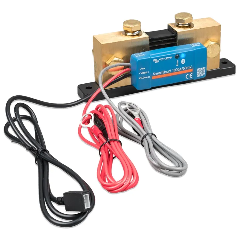Seitliche Ansicht des Victron Energy Shunts mit Schutzart IP65