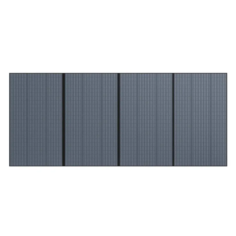 Seitliche Ansicht des Bluetti Solarmoduls PV350, faltbar und kompakt verpackt.