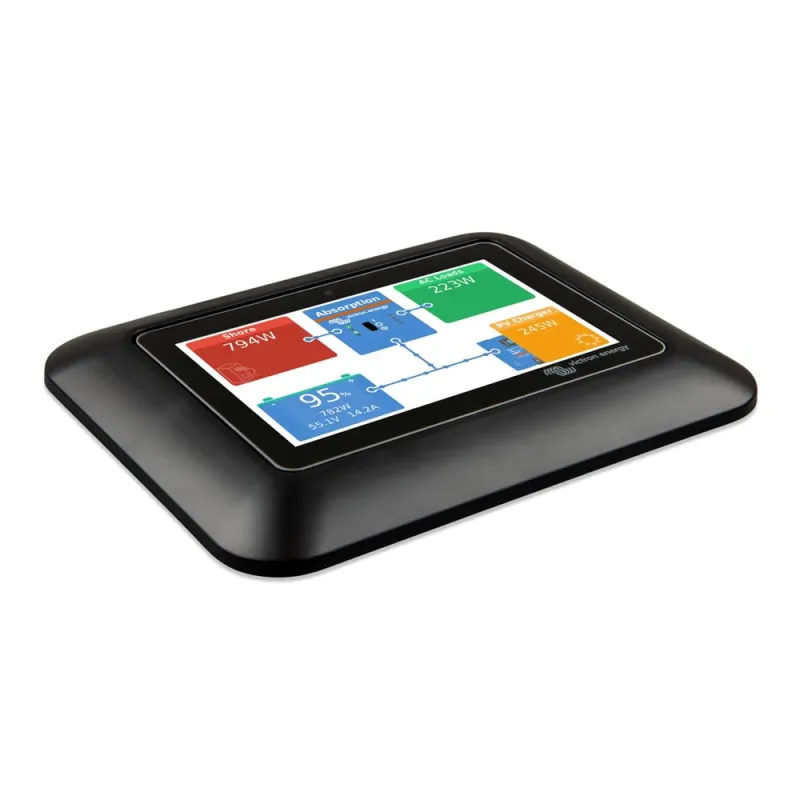 Frontansicht des Victron GX Touch Adapters mit präziser Passform für CCGX-Gehäuse.