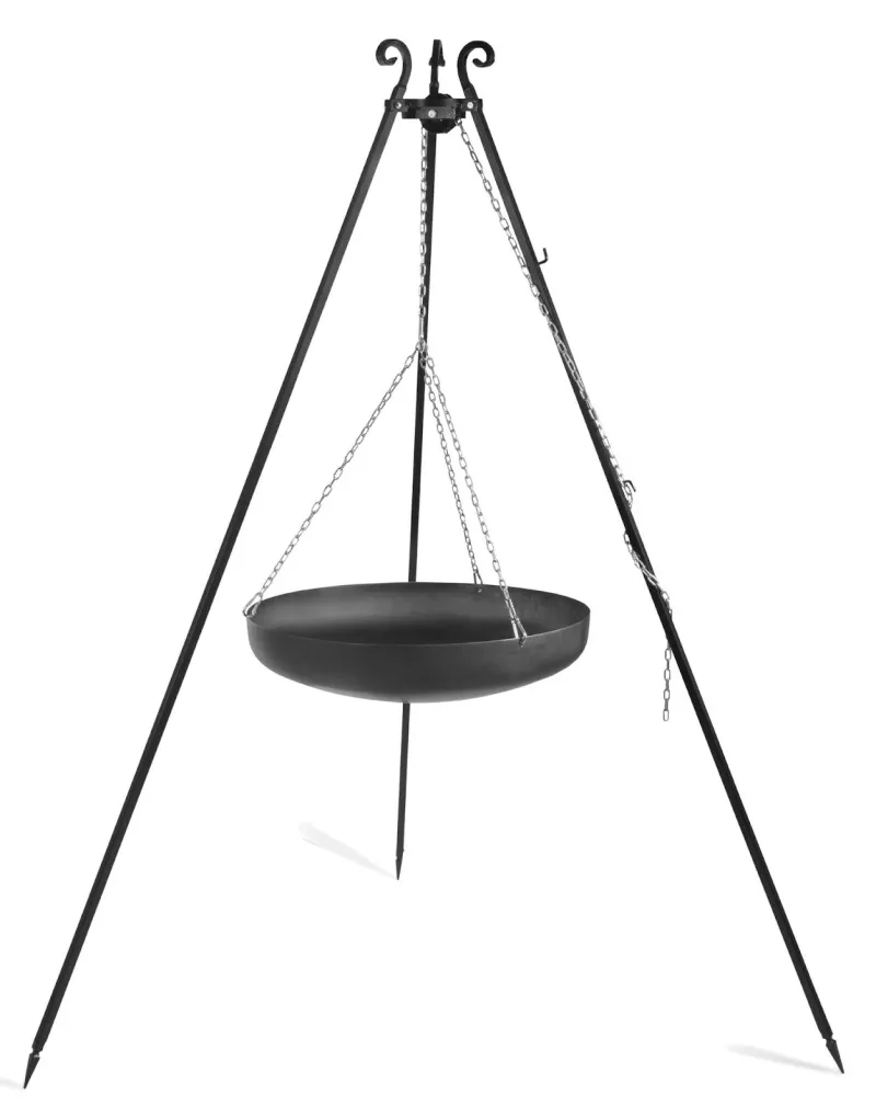 Cookking Wok am Dreibein, 180 cm Höhe, Rohstahl, 60 cm Durchmesser – Bild 2