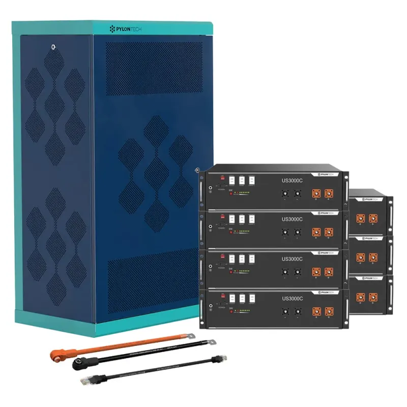 Pylontech Batteriespeicher 015635-021 mit 24,5 kWh Speicherkapazität und LiFePO4-Technik im Batterieschrank