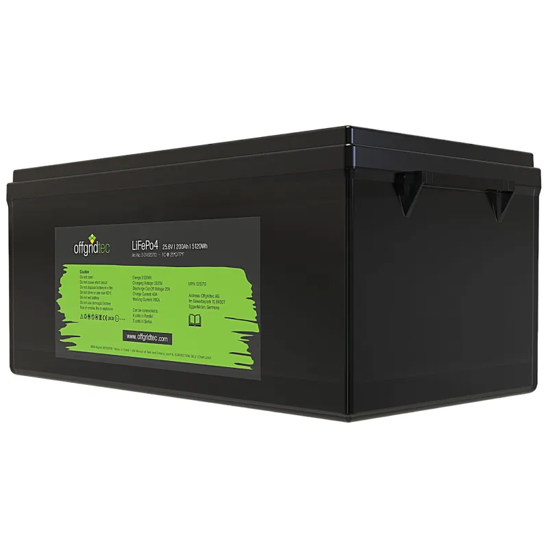LifePo4 Akku 25,6/200 25,6V 200Ah BMS integriert 5120Wh