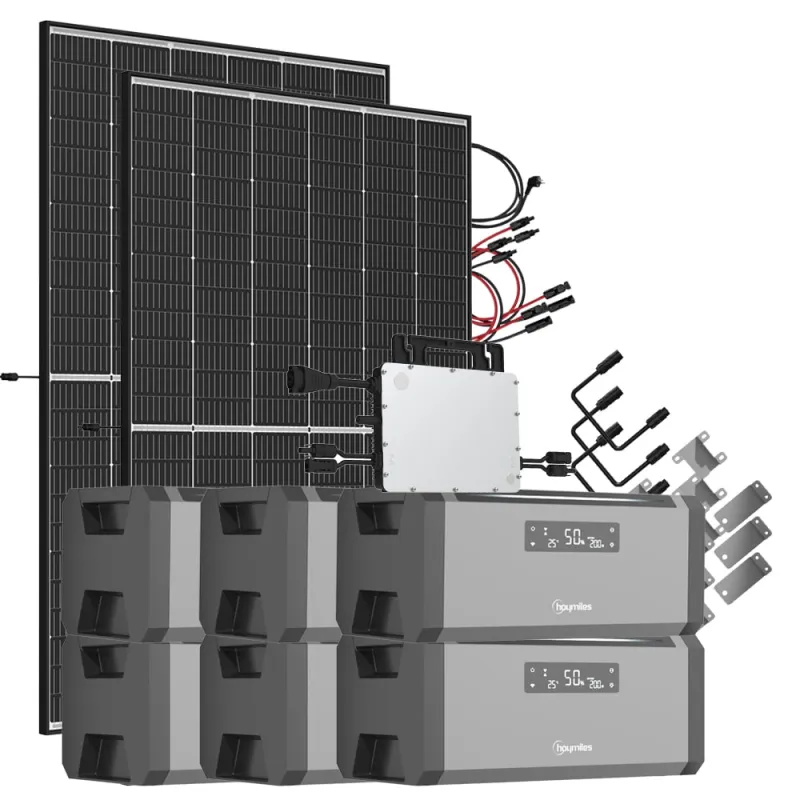 11,52 kWh 940W HiBattery HB-1920 Speichersystem Doppelglas Solarmodule inkl. Hoymiles HMS-800-2WB Wechselrichter 1-phasig