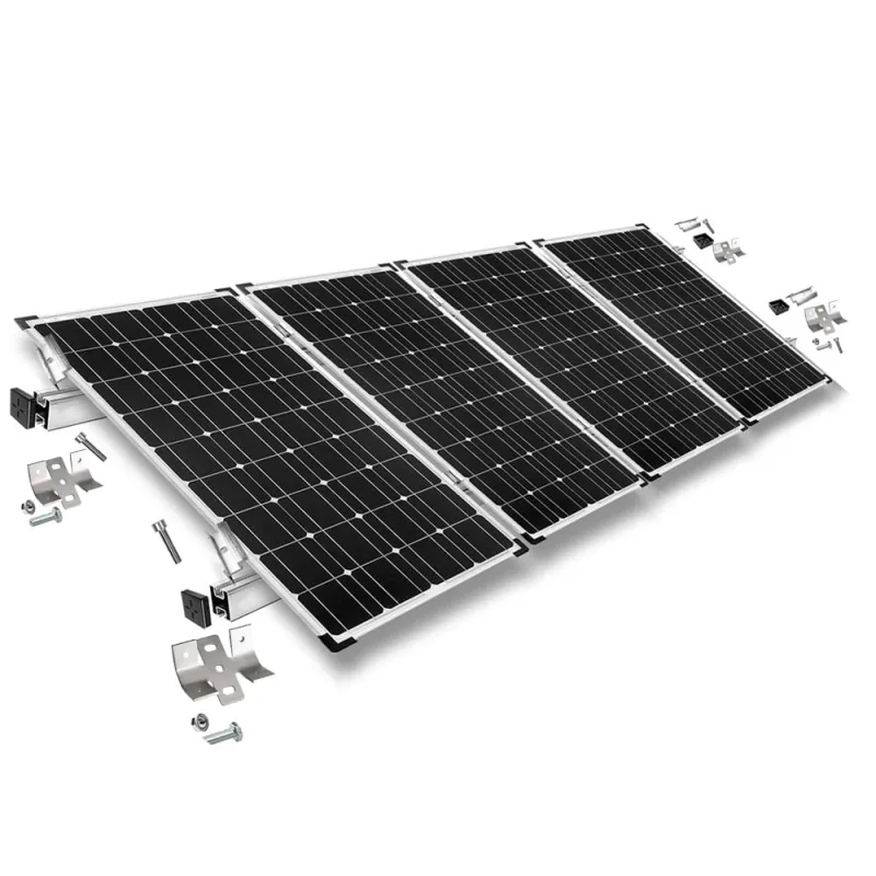 Befestigungskit mit Trapezklemmen für Blechdach 4 Solarpanel Rahmenhöhe 35mm