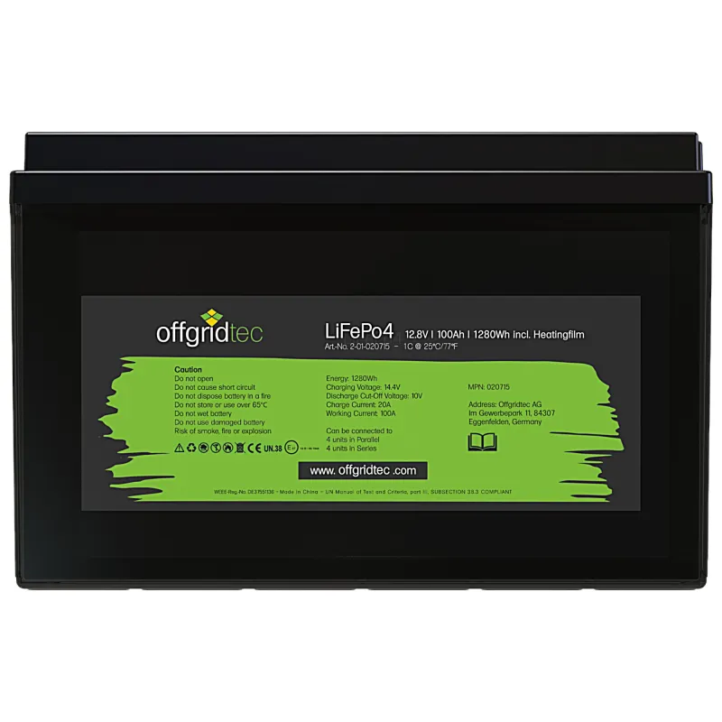 LifePo4 Akku 12/100 12,8V 100Ah mit BMS und Heizmatte 1280Wh – Bild 2