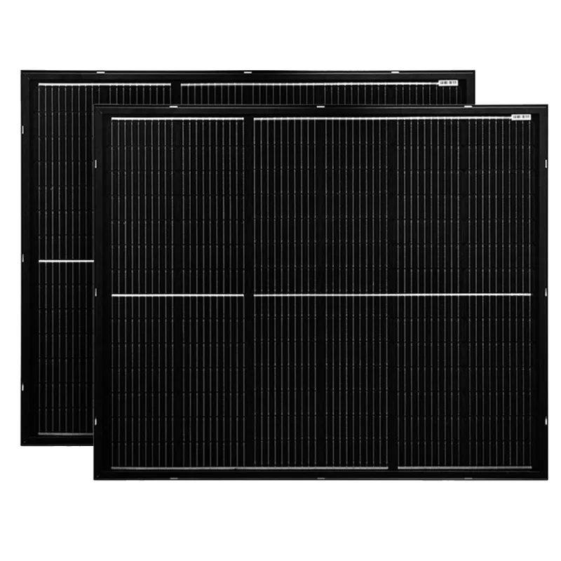 Balkon - Solarmodulset 24V 2x 200W mit dünnem Alu-Rahmen und Metall-Kabelbinder