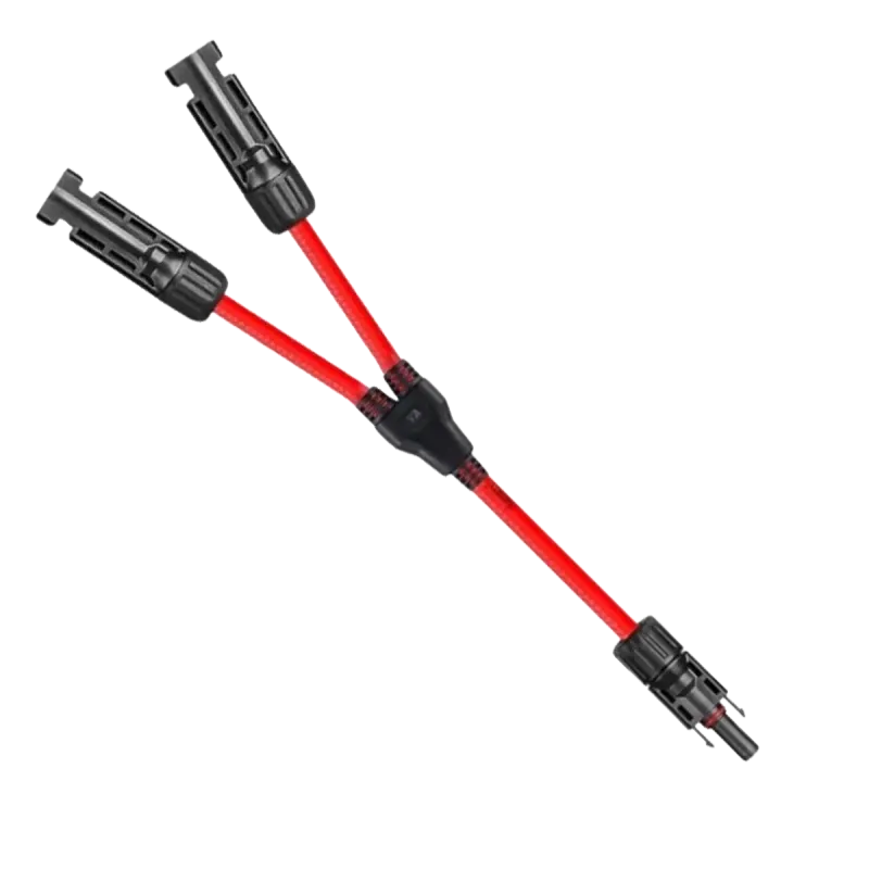 Y-Abzweigsolarkabel Stecker mit MC4-Anschluss für die Parallelschaltung von Solarmodulen im Minus-Pol.