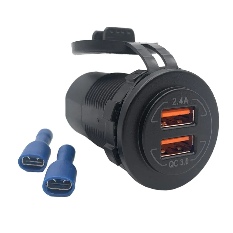 USB Doppelsteckdose 12V/24V 5V/4,8A - 3,6V/32W