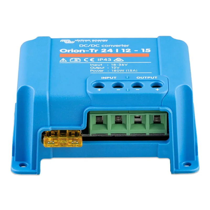 Victron Energy DC/DC Wandler in Verpackung mit technischen Daten