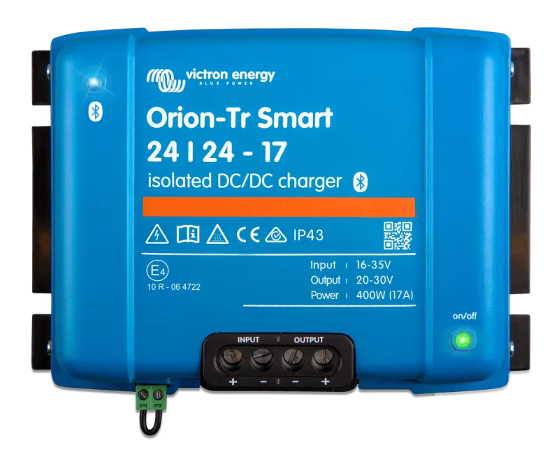Anschlussbeispiel des Victron Energy Orion-Tr Smart DC-DC Ladeboosters in einer 24V-Anlage
