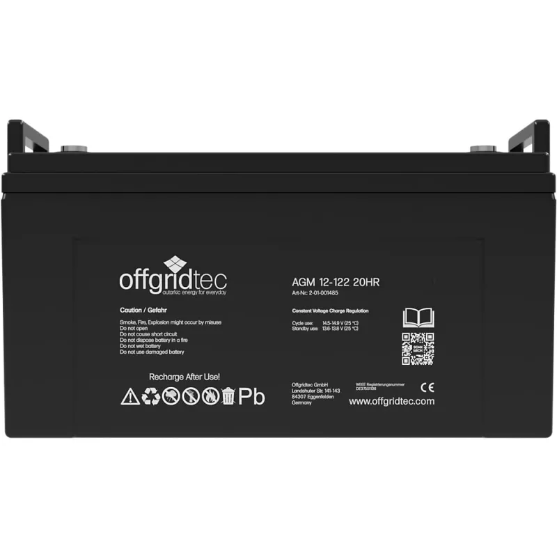 Offgridtec® AGM 122Ah 20HR 12V Solar Batterie Akku extrem zyklenfest – Bild 4
