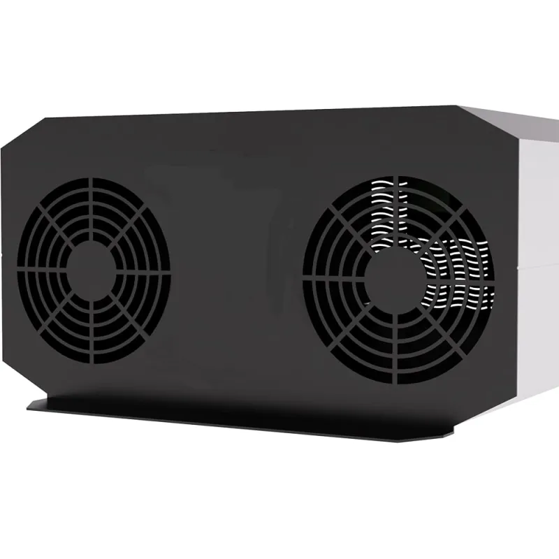Rückansicht des 12V-zu-230V-Spannungswandlers mit Kabelanschlüssen.