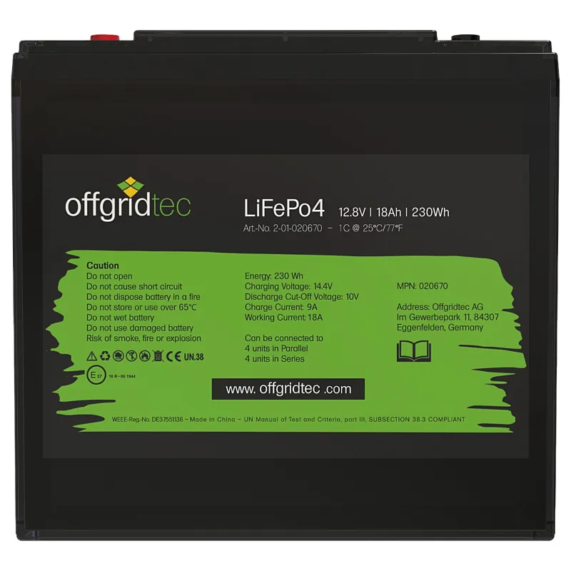 LiFePo4 Akku 12/18 12,8V 18Ah BMS integriert 230Wh – Bild 2