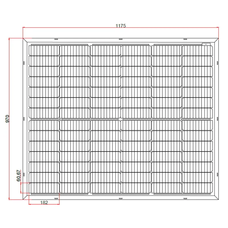 Vorderansicht eines Moduls des Solarmodul Balkon Solarmodulsets mit monokristallinen Zellen.