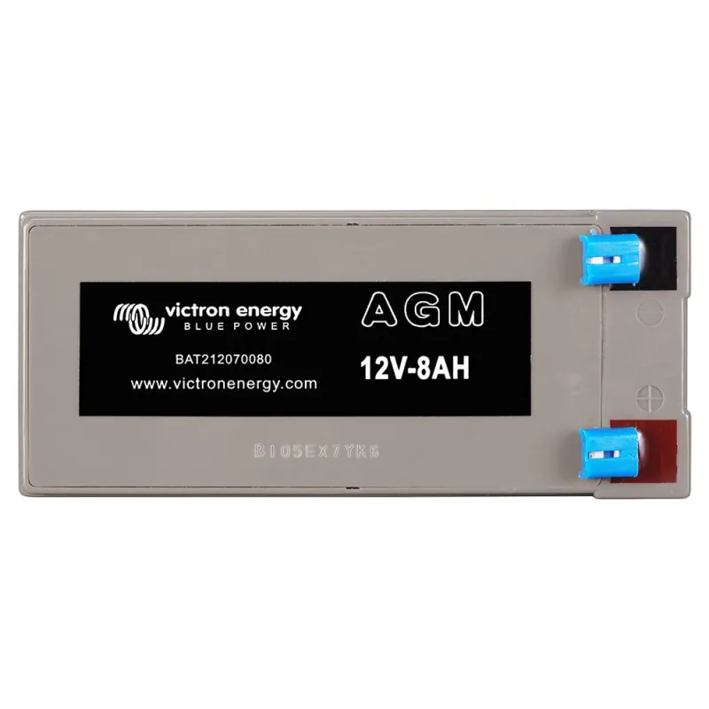 Seitliche Ansicht des Victron Energy Batteriespeichers AGM mit 12 Volt und 8 Ah