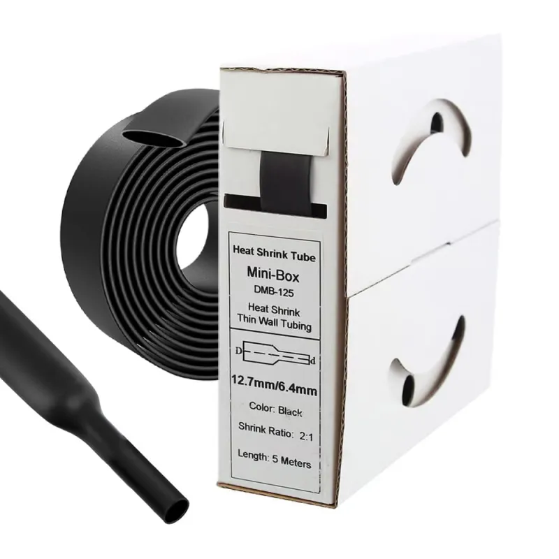 5 m Schrumpfschlauch 12,7 mm auf 6,4 mm Schwarz 2:1 – Offgridtec Kabelisolierung