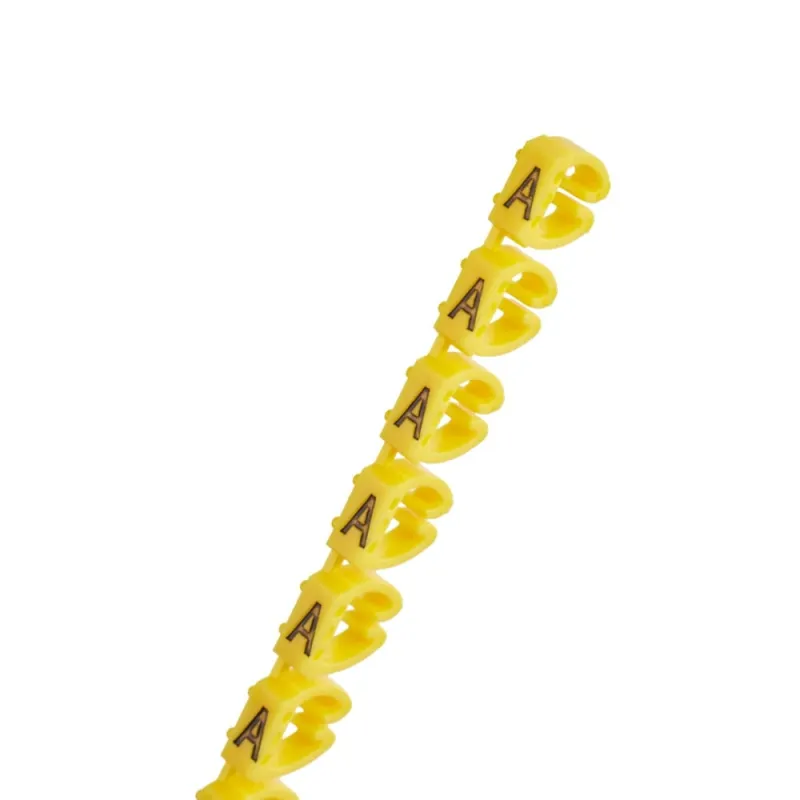 Kabelmarker Clips A–Z, 260 Stück, für 4 mm² Kabel, je 10x Buchstaben, gelb – Bild 2