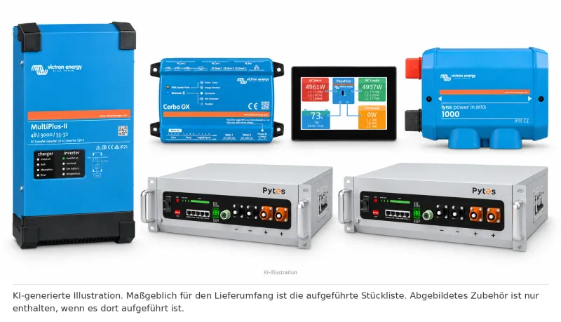 Modularer Pytes Batteriespeicher für Innenbereich mit EMS-Anbindung und einphasiger Stromversorgung