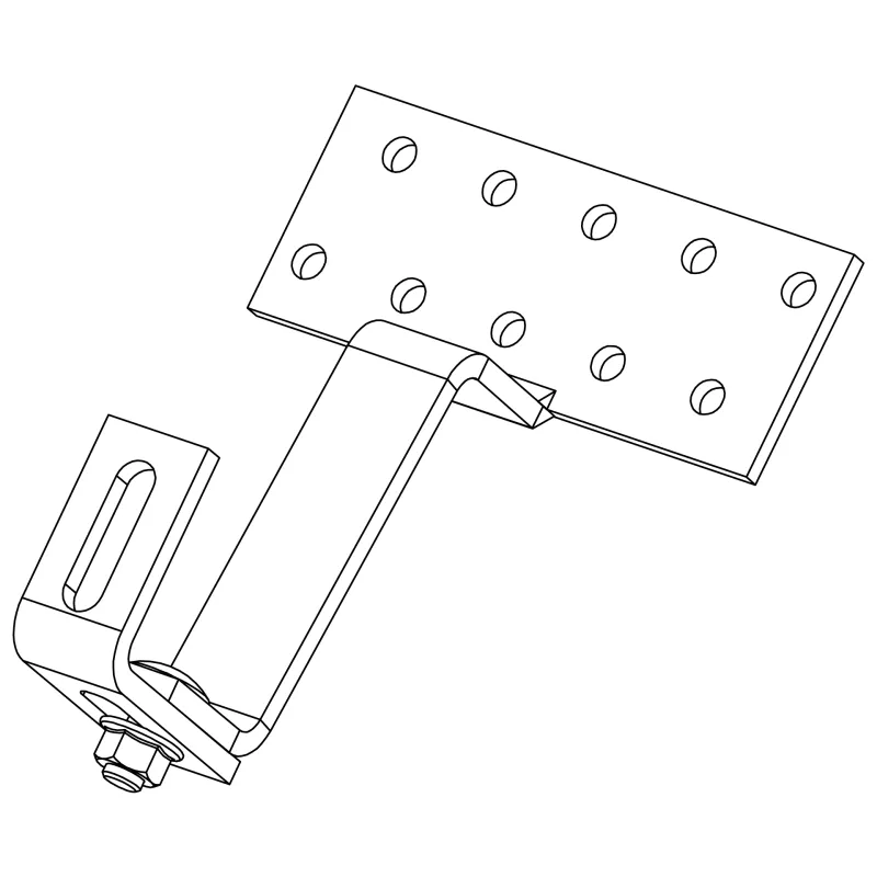 Montagebeispiel des K2 Systems Dachhakens Vario 1 an einem Schrägdach mit Ziegeln.