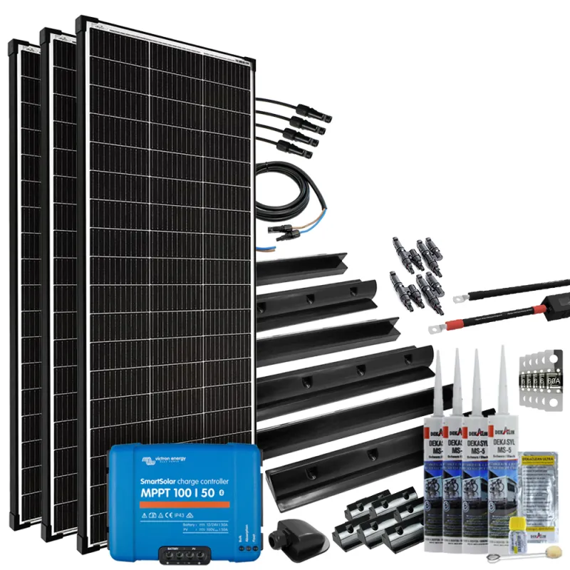 mPremium+ XXL 600W 12V mit Victron SmartSolar MPPT 100/50 Caravan Solaranlage