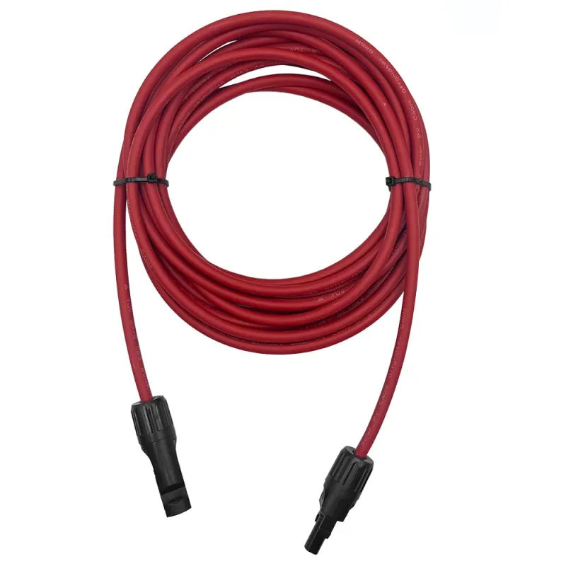 Detailansicht der MC4-Stecker am Verbindungskabel 017740-008 mit 6 mm² Kabelquerschnitt