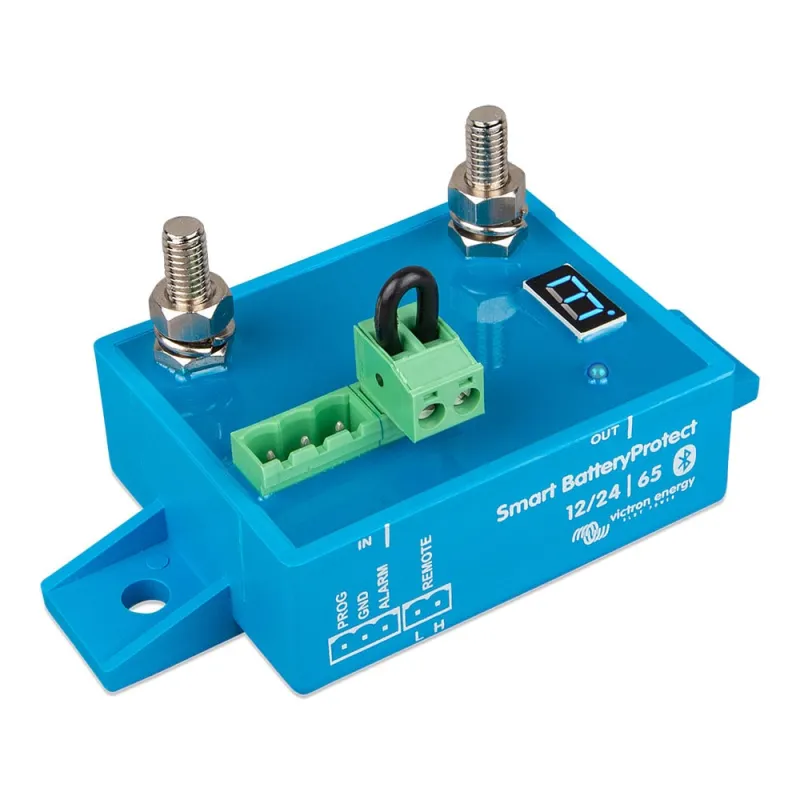 Montagebeispiel des Victron Smart Battery Protect SBP-65 in einer Photovoltaik-Anlage.
