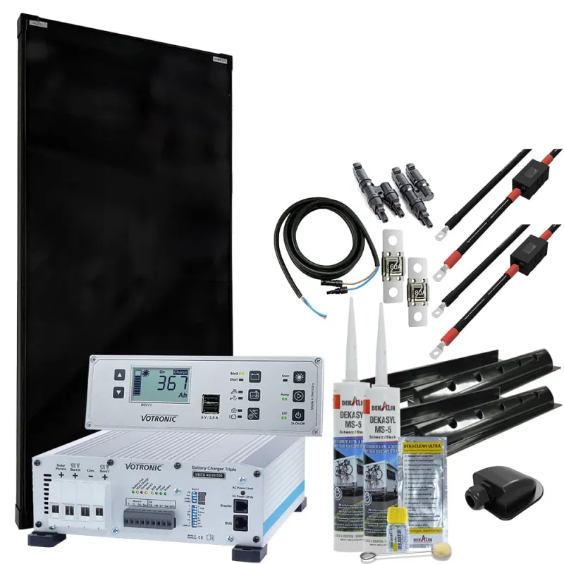 mTriple Wohnmobil Solaranlage mit 1 x 180W 45/30/350 VBCS Triple Charger und 5748 VPC Jupiter Kombipanel