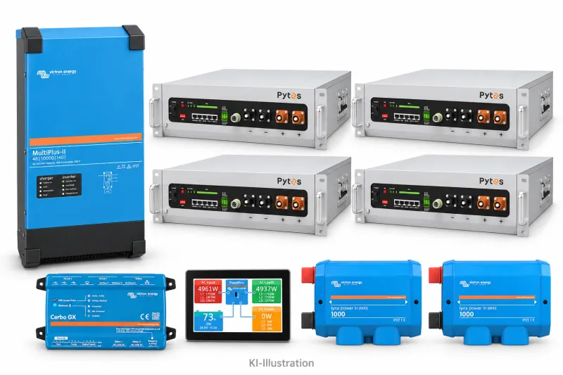 Set 1 × MultiPlus-II 48/10000 230 V · PYTES V5a · 20,48 kWh (4 Module) – Bild 2