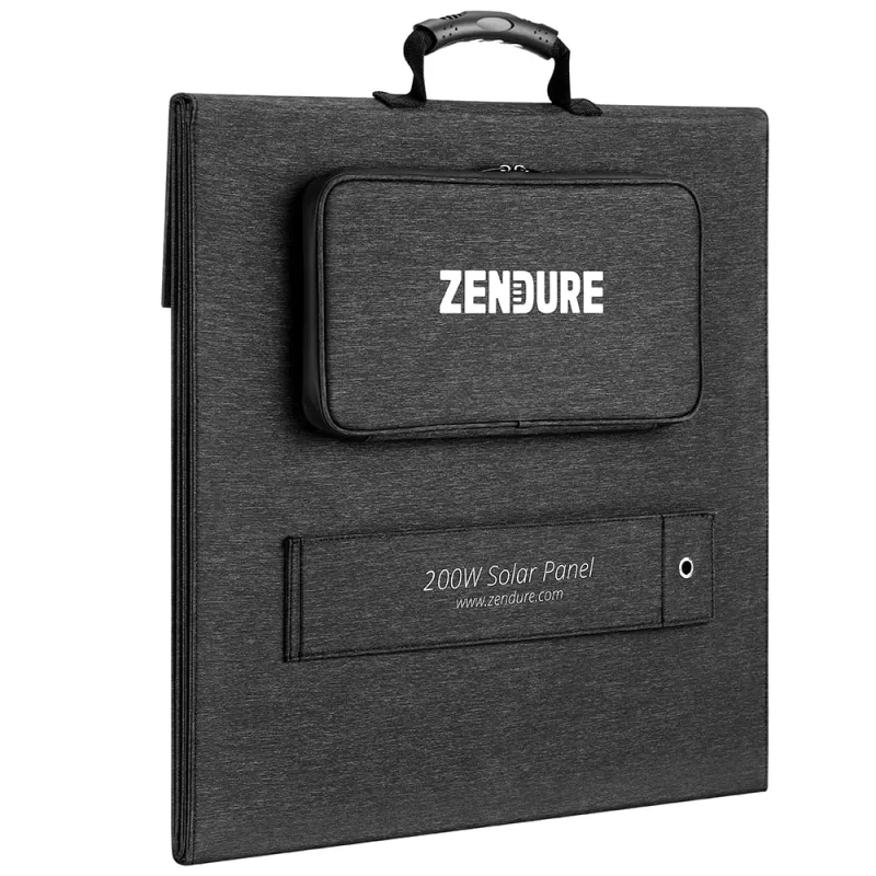 Detailansicht des faltbaren Zendure Solarmoduls ZD200SP-bk-jh mit Schutzart IP67.