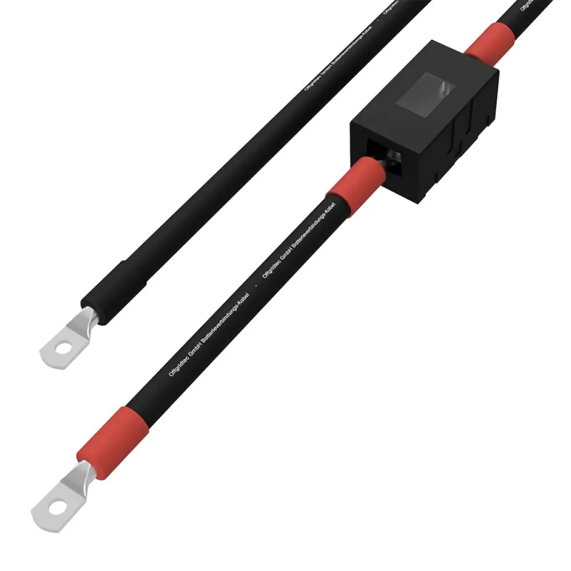 Detailansicht des MIDI-Sicherungshalters am Batteriespeicher 013450-001 Kabel mit Schraubklemmenanschluss.