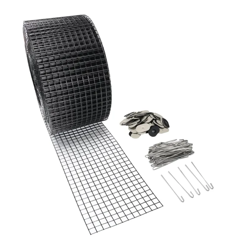 30m Schutzgitter für Solarmodule Schwarz mit 100 Befestigungshaken Vogel- und Marderabwehr