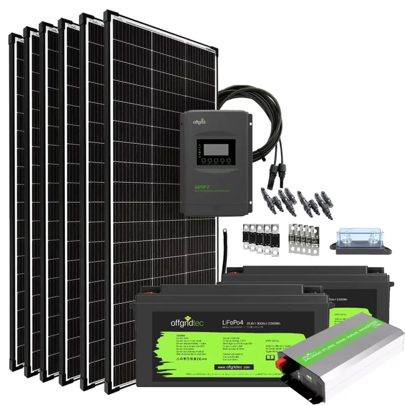 Autark Pro XXL 24V 1200W Solaranlage - 3000W AC Leistung 200Ah LiFePO4 Akku