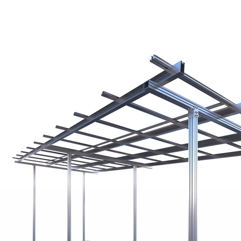 Detailansicht der Befestigungselemente für die Unterkonstruktion Carport Befestigungsset.