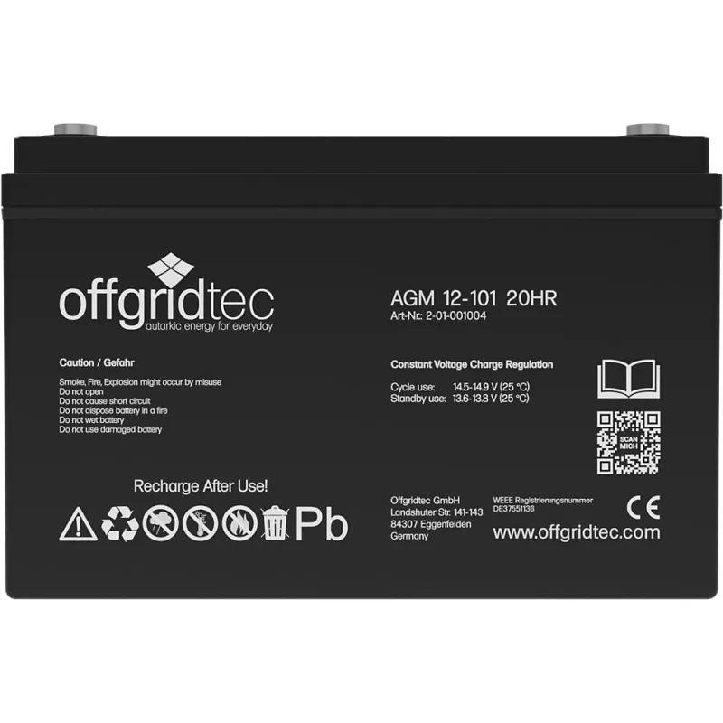Offgridtec® AGM 101Ah 20HR 12V - Solar Batterie Akku Extrem zyklenfest – Bild 4